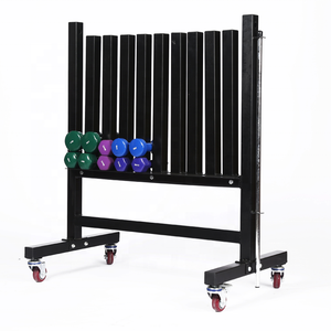Commercial High-Capacity Mobile Vinyl Dumbbell Rack