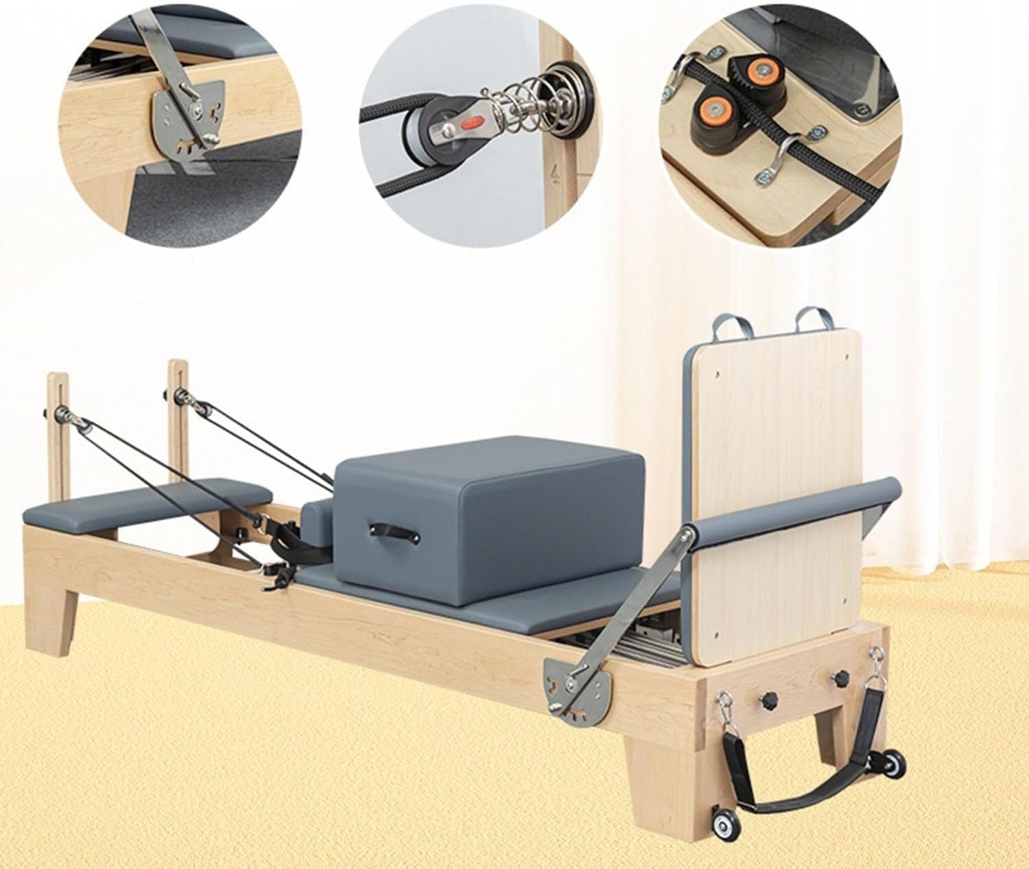 XYSFITNESS Ensemble de studio pilates pliable en bois solide (5-pièce)3.