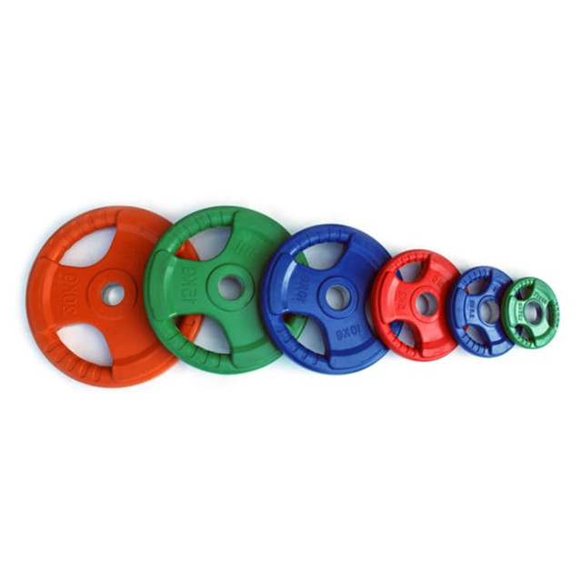 Color Rubber Tri-Grip Weight Plates (1.25KG to 25KG) – 5 Finger Slot