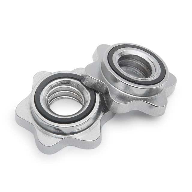 1-Inch Chrome Spin Lock Collars for Standard Threaded Barbells