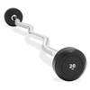 Rubber Fixed EZ Curl Barbell Set (20-110 LB) | Pre-Loaded Knurled Bar