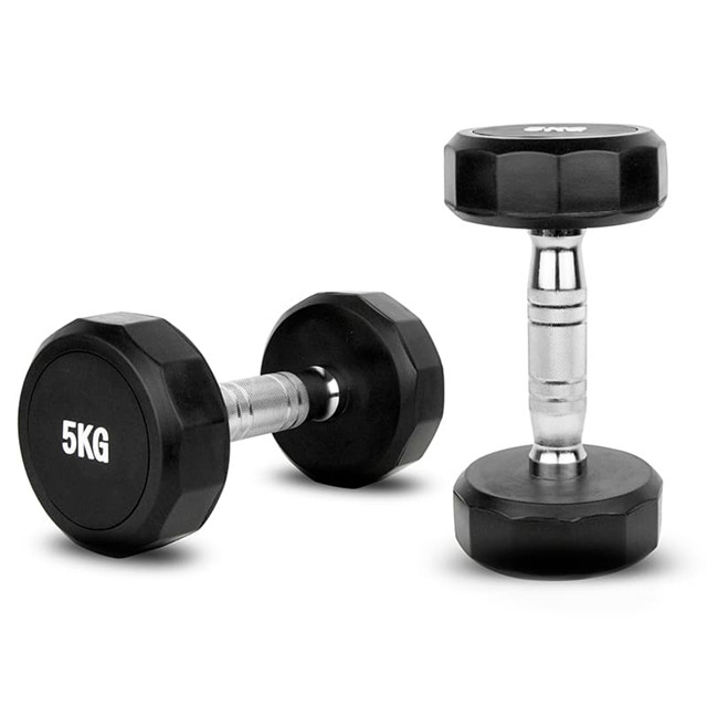 12 Sided Rubber Coated Dumbbells Set (2.5KG to 50KG)
