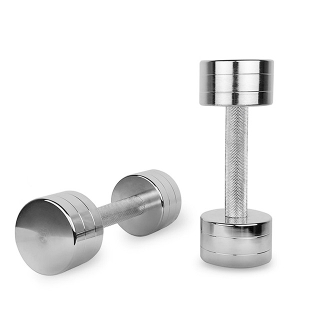 Solid Chrome Dumbbell With Straight Handle (5LB to 50LB)