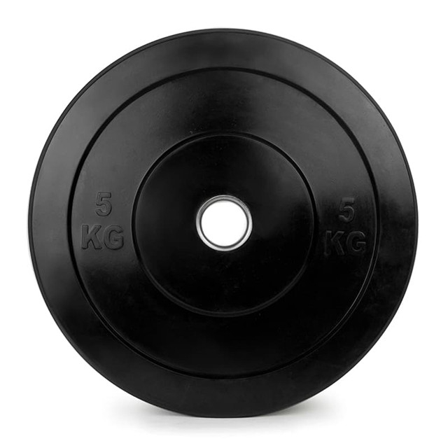 Solid Rubber Bumper Plates – Black (5KG to 25KG)