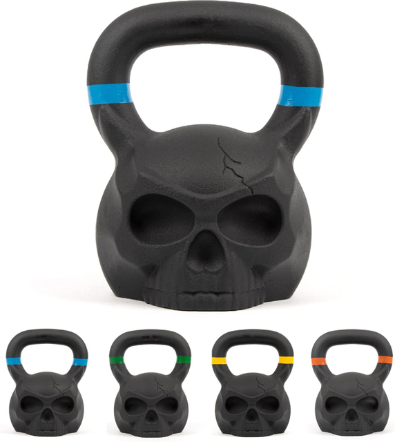 I-Cast Iron Skull Kettlebell inika amandla akho isimo sengqondo