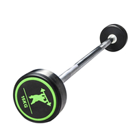 Commercial Rubber Coated Fixed Straight Barbells (10-55KG)