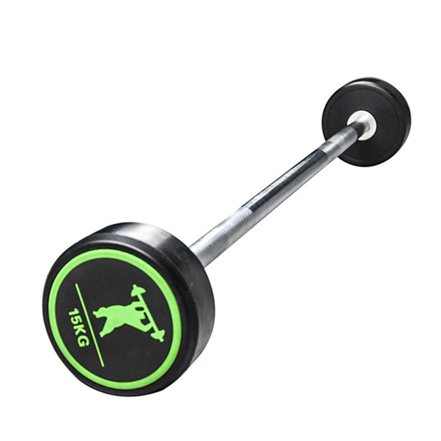Commercial Rubber Coated Fixed Straight Barbells (10-55KG)