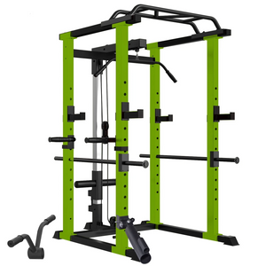 Commercial-Grade Power Rack with Integrated Pulley System