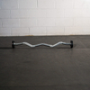 Rubber Fixed EZ Curl Barbell Set (20-110 LB) | Pre-Loaded Knurled Bar