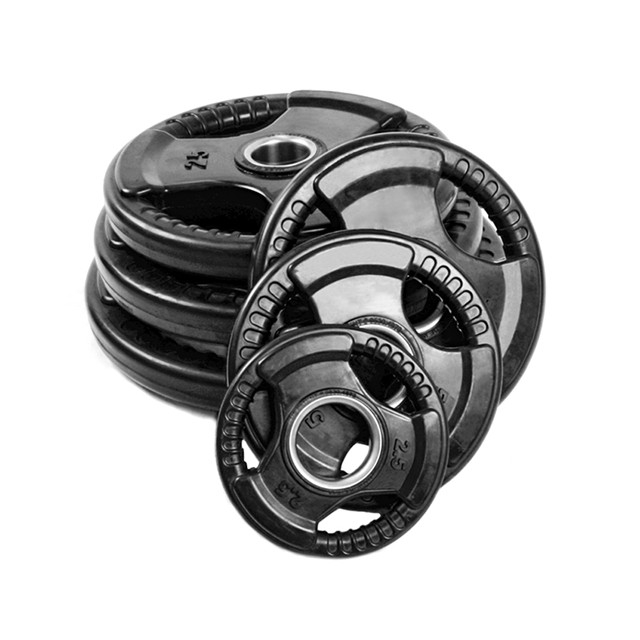 Tri Grip Rubber Weight Plates for Olympic Bar (1.25KG to 25KG, 5LB to 45LB)