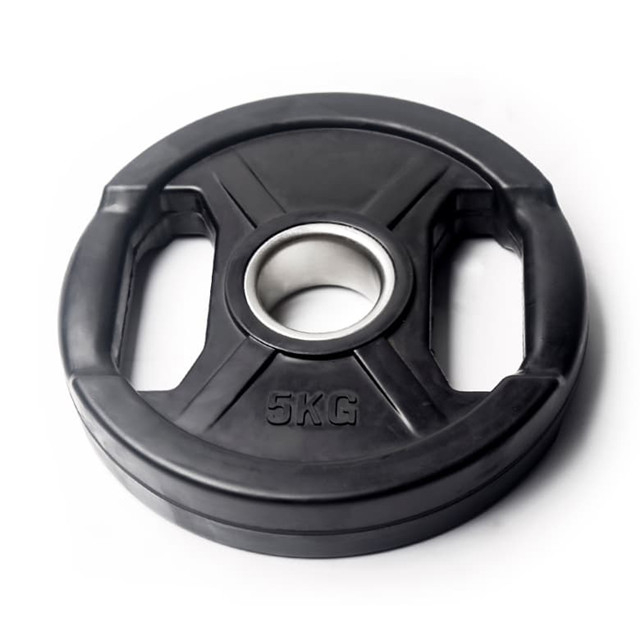 Rubber Coated Grip Olympic Plate Set – 2 Grip Handles (1.25KG to 25KG)